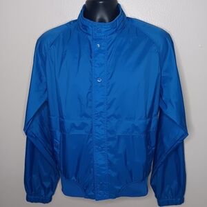 Vintage 80s Pacific Trail Men’s Medium Jacket Lightweight Blue Nylon Windbreaker